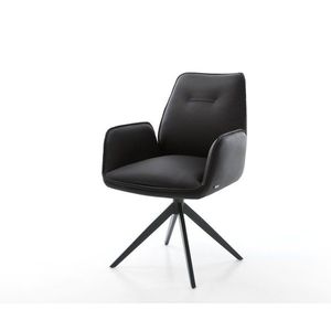 Jedálenská stolička Zoa-Flex pravá koža čierna krížová podnož široká vyobraziť