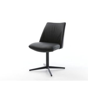 Jedálenská stolička Elso-Flex pravá koža čierna podnož čierna 360° vyobraziť