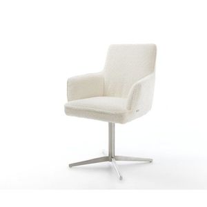 Heira-Flex jedálenská stolička s podrúčkami bouclé biela podnož vyobraziť