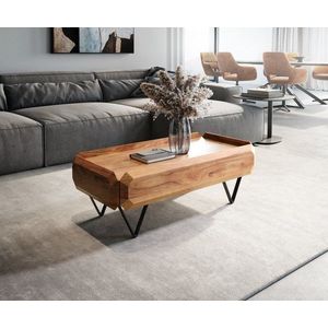 Konferenčný stolík Kiano 100x50 cm prírodná akácia 2 zásuvky podstava vyobraziť