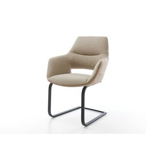 Jedálenská stolička Yago-Flex s podrúčkami mix materiálov béžová vyobraziť