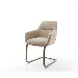 Jedálenská stolička Pejo-Flex mix materiálov béžová konzolová podnož vyobraziť