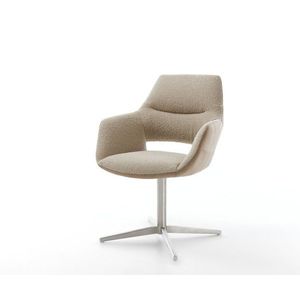 Jedálenská stolička Yago-Flex s podrúčkami mix materiálov béžová vyobraziť