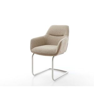 Jedálenská stolička Pejo-Flex mix materiálov béžová konzolová podnož vyobraziť