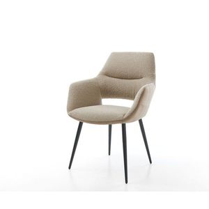 Jedálenská stolička Yago-Flex s podrúčkami mix materiálov béžová vyobraziť