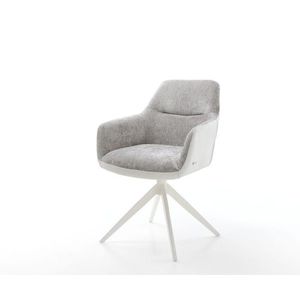 Jedálenská stolička Pejo-Flex mix materiálov pravá koža biela vyobraziť