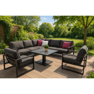 Záhradná sedacia súprava 4 ks hliník vyobraziť