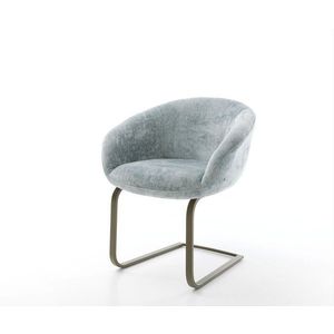 Vinka-Flex jedálenská stolička s podrúčkami šenilová pastelová modrá vyobraziť