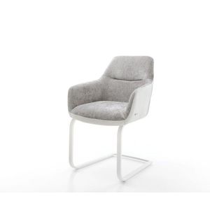 Jedálenská stolička Pejo-Flex mix materiálov pravá koža biela vyobraziť