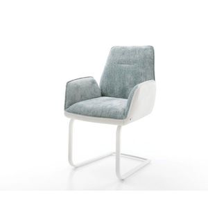 Jedálenská stolička Zoa-Flex mix materiálov pravá koža bielo-pastelovo vyobraziť