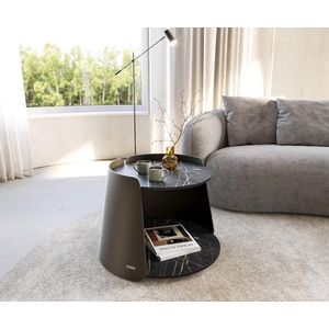 Konferenčný stolík Daban 50x50 cm keramický Laminam®Noir Desir hnedá vyobraziť