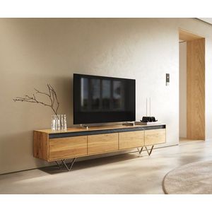 TV stolík Stonegrace 200 cm prírodná dubová bridlica 4 zásuvky vyobraziť