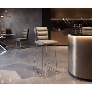 Barová stolička Pela-Flex pravá koža béžová tenká základňa vreckové vyobraziť