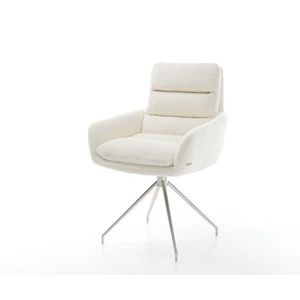 Abelia-Flex jedálenská stolička s podrúčkami z buklé biela krížová vyobraziť