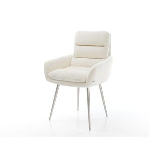 Jedálenská stolička Abelia-Flex s podrúčkami bouclé biela podnož vyobraziť