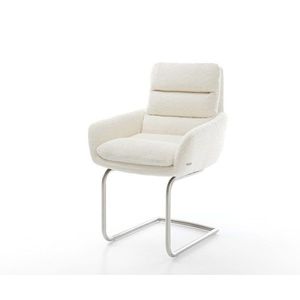 Abelia-Flex jedálenská stolička s podrúčkami bouclé biela konzolová vyobraziť