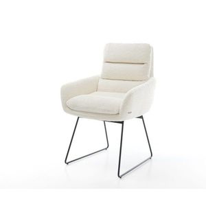 Abelia-Flex jedálenská stolička s podrúčkami z buklé biela podnož vyobraziť