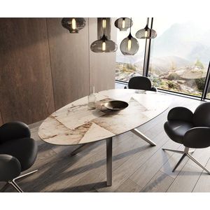 Jedálenský stôl Edge oválny 220x120 keramický Iris FmG Patagonia vyobraziť