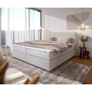 Boxspringová posteľ Dream-Well bouclé krémovo biela 200x200 cm vyobraziť