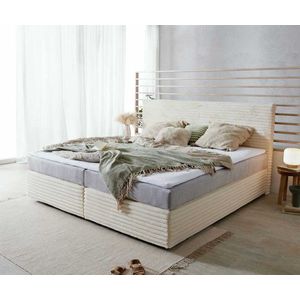 Boxspringová posteľ Dream-Well plyšový manšestr béžová 200x200 cm vyobraziť