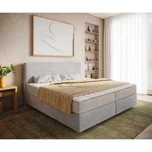 Boxspringová posteľ Dream-Well manšestrová striebornosivá 200x200 cm vyobraziť