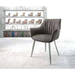 Jedálenská stolička Keila-Flex s podrúčkami antracitová vintage vyobraziť