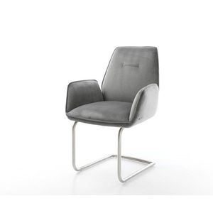 Jedálenská stolička Zoa-Flex sivá zamatová konzolová podnož vyobraziť