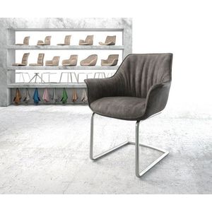 Jedálenská stolička Keila-Flex s podrúčkami antracitová vintage vyobraziť