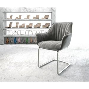 Jedálenská stolička Keila-Flex s podrúčkami zamatovo sivá konzolová vyobraziť