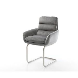 Jídelní židle Abelia-Flex s područkami sametově šedá konzolová podnož vyobraziť