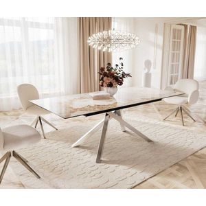 Jedálenský stôl Edge 180-220x100 keramický Minas Melange bielo-béžový vyobraziť