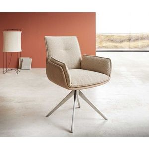 Jedálenská stolička Nela-Flex béžová s krížovou základňou široká vyobraziť