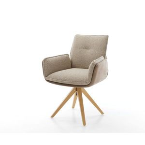 Jedálenská stolička Nela-Flex béžová drevená podnož štvorcová prírodná vyobraziť