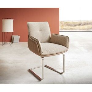 Jedálenská stolička Nela-Flex béžová konzolová podnož z plochej vyobraziť