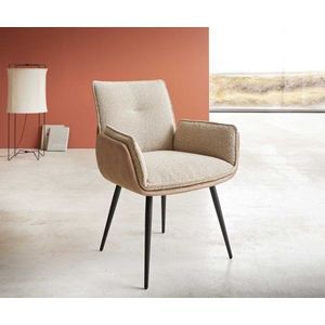 Jedálenská stolička Nela-Flex béžová so zaoblenou základňou čierna vyobraziť