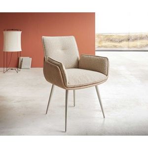 Jedálenská stolička Nela-Flex béžová 4-nohá kužeľová z nerezovej ocele vyobraziť