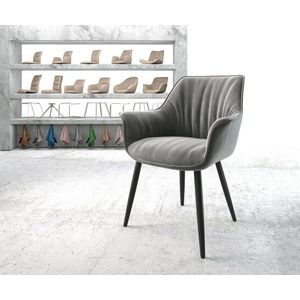 Jedálenská stolička Keila-Flex s podrúčkami zamatovo sivá zúžená vyobraziť