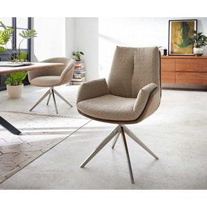 Jedálenská stolička Clea-Flex béžová krížová základňa široká nerezová vyobraziť