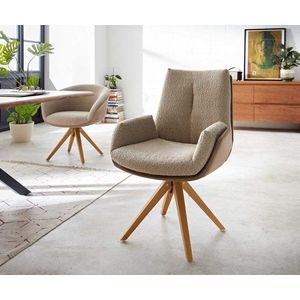 Jedálenská stolička Clea-Flex béžová drevená podnož štvorcová prírodná vyobraziť