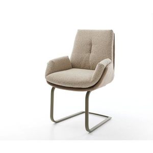 Jedálenská stolička Clea-Flex mix materiálov béžová konzolová podnož vyobraziť