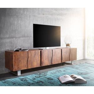 TV stolík Live Edge 220 cm Akácia hnedá masívne drevo 6 dvierok vyobraziť