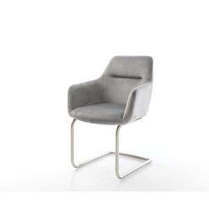 Jedálenská stolička Pejo-Flex sivý zamat konzolová podnož okrúhla vyobraziť