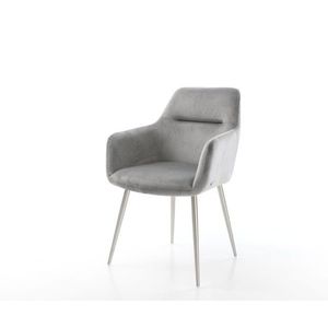 Jedálenská stolička Pejo-Flex sivý zamat kužeľová podnož vyobraziť