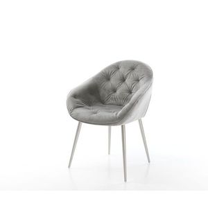 Jedálenská stolička Gaio-Flex sivý zamat kužeľová podnož vyobraziť