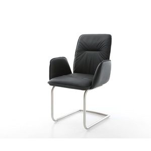 Jedálenská stolička Vinja-Flex čierna pravá koža konzolová podnož vyobraziť