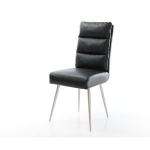 Jedálenská stolička Pela-Flex čierna pravá koža kužeľovitá podnož vyobraziť