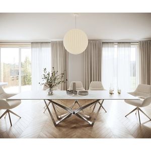 Jedálenský stôl Edge 300x100cm Laminam® keramická biela podnož plochá vyobraziť