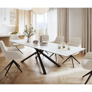 Jedálenský stôl Edge 300x100cm Laminam® keramika biela krížová podnož vyobraziť