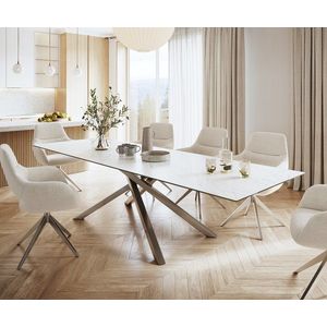 Jedálenský stôl Edge 300x100cm Laminam® keramický biely podstavec kríž vyobraziť