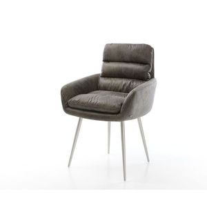 Jedálenská stolička Abelia-Flex s podrúčkami sivá vintage zúžená vyobraziť